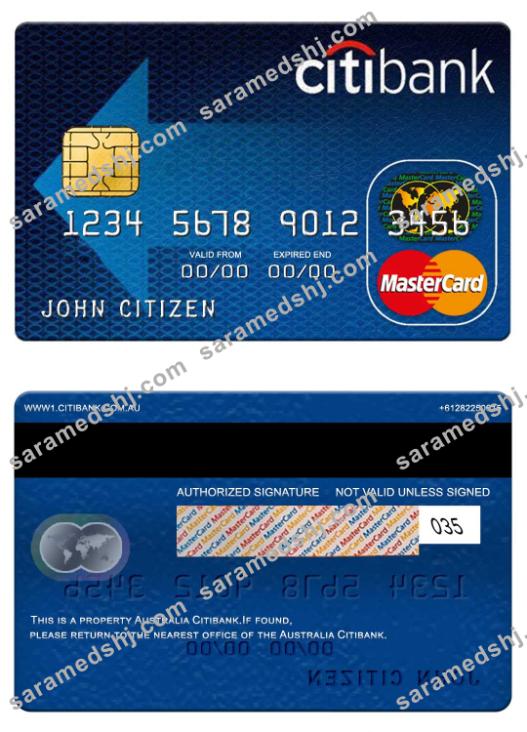 Australia Citibank mastercard